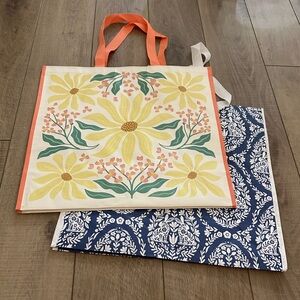 Homegoods TJMaxx Marshalls Floral Toile Easter Egg Bunny & Floral Bags NWOT